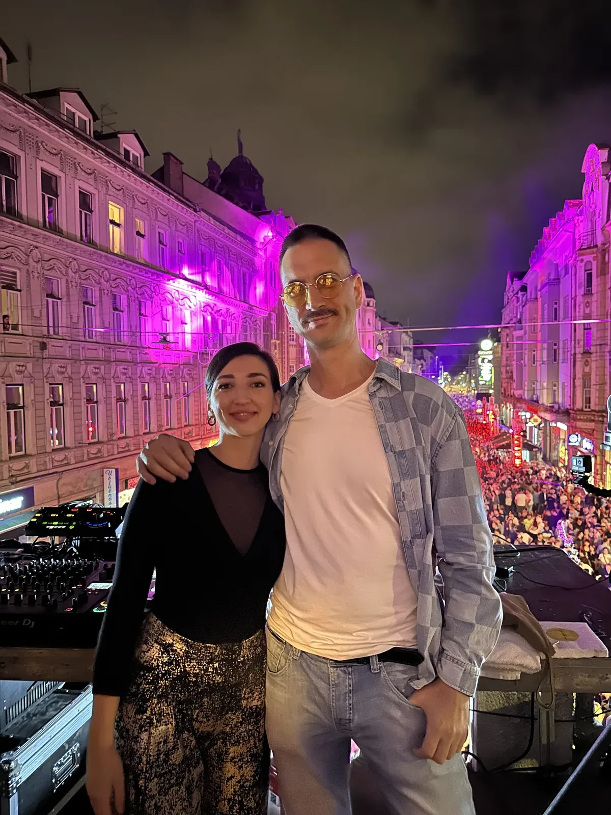 Two friends at a Garden of Dreams night